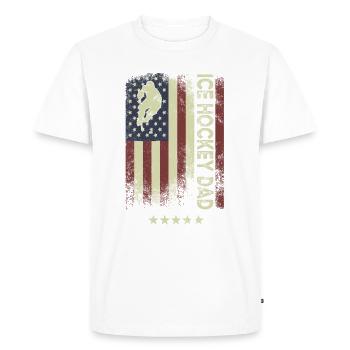 Drapeau américain - Hockey Dad - T-shirt Premium bio Homme - blanc - Devant - Nico (187cm)