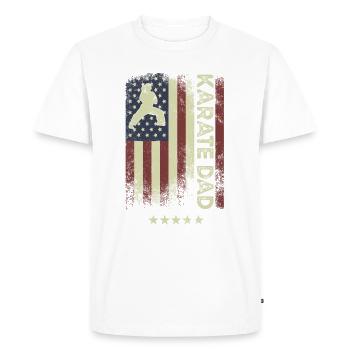 American Flag - Karate Dad - Men's Premium Organic T-Shirt - white - Front - Nico (187cm)