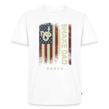 USA American Flag - Snake Dad - Men's Premium Organic T-Shirt - white - Front - Nico (187cm)
