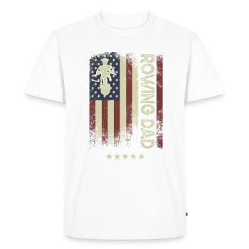 USA American Flag - Rowing Father - Men's Premium Organic T-Shirt - white - Front - Nico (187cm)