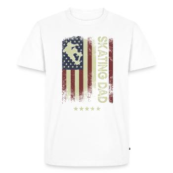Drapeau des États-Unis - Papa patineur sur glace - T-shirt Premium bio Homme - blanc - Devant - Nico (187cm)