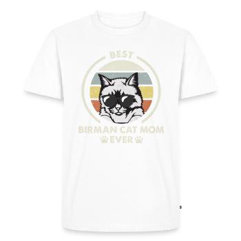 Maman chat - Chat birman - T-shirt Premium bio Homme - blanc - Devant - Nico (187cm)