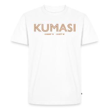 Coordonnées de la ville de Ghana - Kumasi - T-shirt Premium bio Homme - blanc - Devant - Nico (187cm)