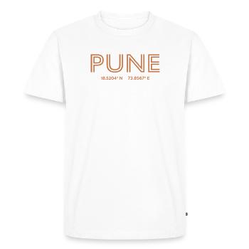 Coordonnées de la ville de l’Inde - Pune - T-shirt Premium bio Homme - blanc - Devant - Nico (187cm)