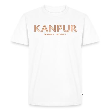 Coordonnées de la ville de l’Inde - Kanpur - T-shirt Premium bio Homme - blanc - Devant - Nico (187cm)