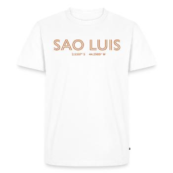 Brazil City Coordinates - Sao Luis - Men's Premium Organic T-Shirt - white - Front - Nico (187cm)