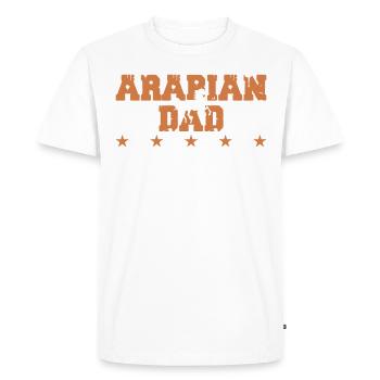 Horse's father - Arab - Men's Premium Organic T-Shirt - white - Front - Nico (187cm)