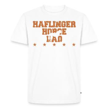 Père du cheval - Cheval Haflinger - T-shirt Premium bio Homme - blanc - Devant - Nico (187cm)