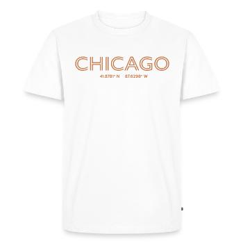 Coordonnées de la ville des États-Unis - Chicago - T-shirt Premium bio Homme - blanc - Devant - Nico (187cm)