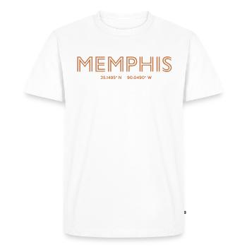 Coordonnées de la ville des États-Unis - Memphis - T-shirt Premium bio Homme - blanc - Devant - Nico (187cm)