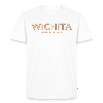 USA City Coordinates - Wichita - Men's Premium Organic T-Shirt - white - Front - Nico (187cm)