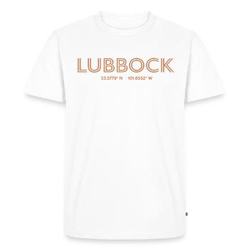 USA City Coordinates - Lubbock - Men's Premium Organic T-Shirt - white - Front - Nico (187cm)