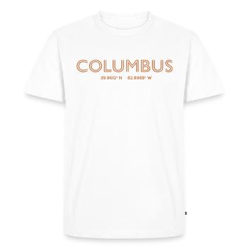 Coordonnées de la ville des États-Unis - Columbus - T-shirt Premium bio Homme - blanc - Devant - Nico (187cm)
