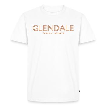 USA City Coordinates - Glendale - Men's Premium Organic T-Shirt - white - Front - Nico (187cm)