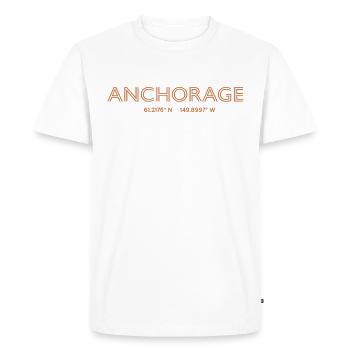 Coordonnées de la ville des États-Unis - Anchorage - T-shirt Premium bio Homme - blanc - Devant - Nico (187cm)