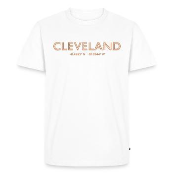 Coordonnées de la ville des États-Unis - Cleveland - T-shirt Premium bio Homme - blanc - Devant - Nico (187cm)