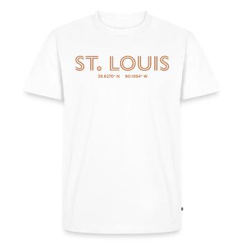 Coordonnées de la ville des États-Unis - St. Louis - T-shirt Premium bio Homme - blanc - Devant - Nico (187cm)