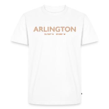 Coordonnées de la ville des États-Unis - Arlington - T-shirt Premium bio Homme - blanc - Devant - Nico (187cm)