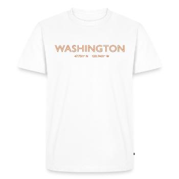 Coordonnées de la ville des États-Unis - Washington - T-shirt Premium bio Homme - blanc - Devant - Nico (187cm)