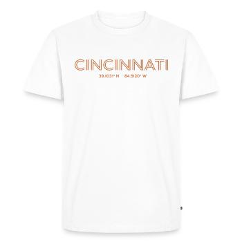 Coordonnées de la ville des États-Unis - Cincinnati - T-shirt Premium bio Homme - blanc - Devant - Nico (187cm)