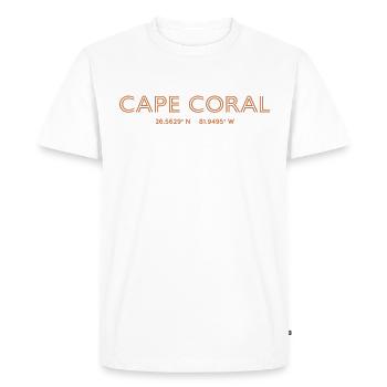 Coordonnées de la ville des États-Unis - Cape Coral - T-shirt Premium bio Homme - blanc - Devant - Nico (187cm)