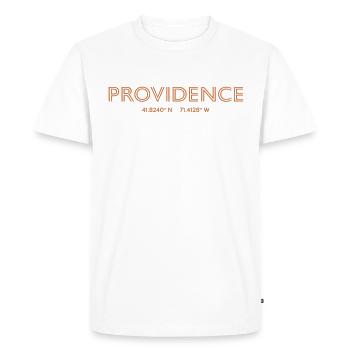 USA City Coordinates - Providence - Men's Premium Organic T-Shirt - white - Front - Nico (187cm)