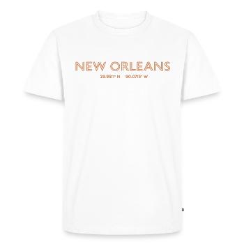 Coordonnées de la ville des États-Unis - Nouvelle-Orléans - T-shirt Premium bio Homme - blanc - Devant - Nico (187cm)