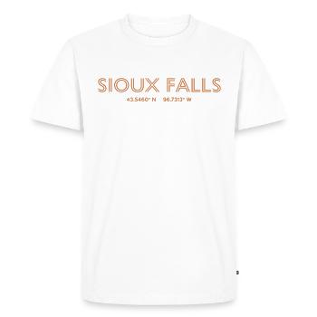 USA City Coordinates - Sioux Falls - Men's Premium Organic T-Shirt - white - Front - Nico (187cm)