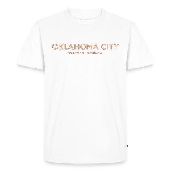 Coordonnées de USA City - Oklahoma City - T-shirt Premium bio Homme - blanc - Devant - Nico (187cm)