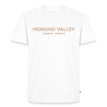 Coordonnées de la ville des États-Unis - Moreno Valley - T-shirt Premium bio Homme - blanc - Devant - Nico (187cm)