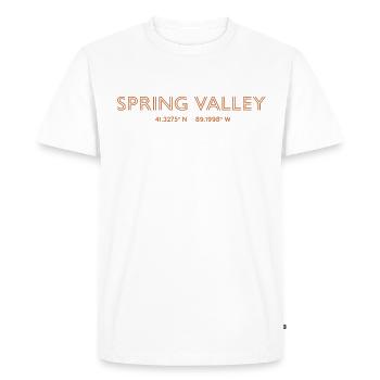 Coordonnées de la ville des États-Unis - Spring Valley - T-shirt Premium bio Homme - blanc - Devant - Nico (187cm)