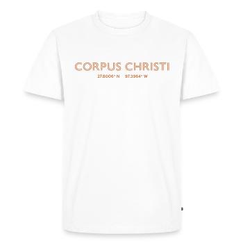 Coordonnées de la ville des États-Unis - Corpus Christi - T-shirt Premium bio Homme - blanc - Devant - Nico (187cm)