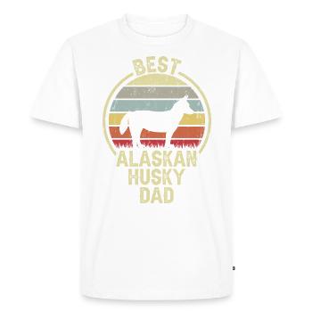 Meilleur père de chien - Alaskan Husky - T-shirt Premium bio Homme - blanc - Devant - Nico (187cm)
