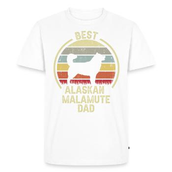 Meilleur père chien - Malamute d’Alaska - T-shirt Premium bio Homme - blanc - Devant - Nico (187cm)