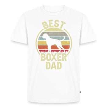 Meilleur père chien - Boxer - T-shirt Premium bio Homme - blanc - Devant - Nico (187cm)
