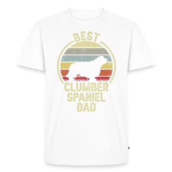 Meilleur père chien - Clumber Spaniel - T-shirt Premium bio Homme - blanc - Devant - Nico (187cm)