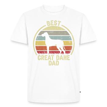 Best Dog Dad - Great Dane - Men's Premium Organic T-Shirt - white - Front - Nico (187cm)