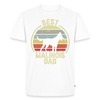 Meilleur père chien - Malinois - T-shirt Premium bio Homme - blanc - Devant - Nico (187cm)