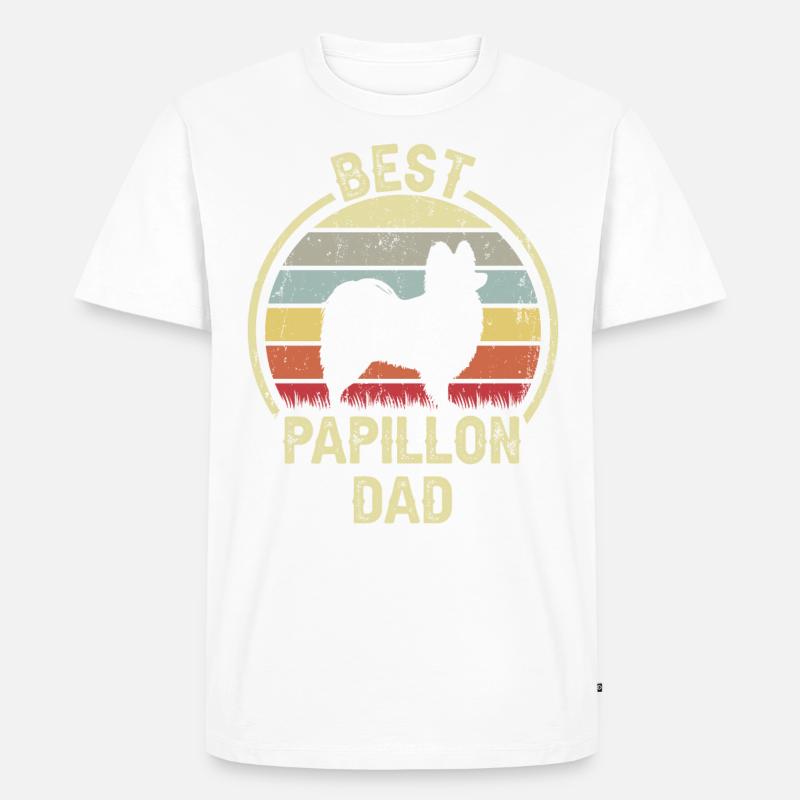 Bester Hundevater - Papillon - Männer Premium Bio T-Shirt - undefined
