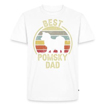 Meilleur père de chien - Pomsky - T-shirt Premium bio Homme - blanc - Devant - Nico (187cm)