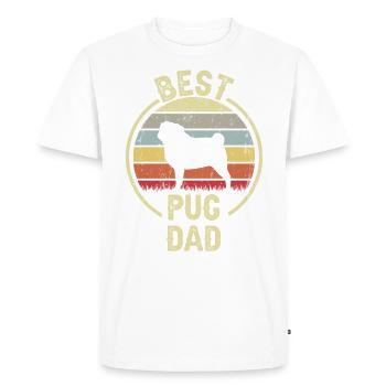 Best Dog Dad - Pug - Men's Premium Organic T-Shirt - white - Front - Nico (187cm)