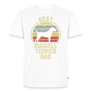 Meilleur père de chien - Russell Terrier - T-shirt Premium bio Homme - blanc - Devant - Nico (187cm)