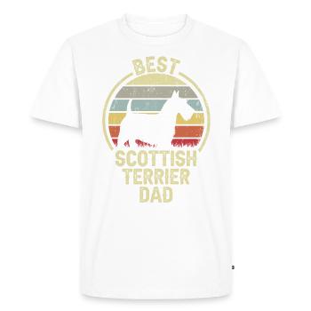 Meilleur père chien - Scottish Terrier - T-shirt Premium bio Homme - blanc - Devant - Nico (187cm)
