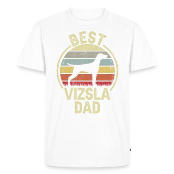 Meilleur père chien - Vizsla - T-shirt Premium bio Homme - blanc - Devant - Nico (187cm)