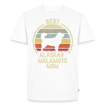 Maman chien - Malamute d’Alaska - T-shirt Premium bio Homme - blanc - Devant - Nico (187cm)