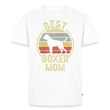 Dog Mom - Boxer - Men's Premium Organic T-Shirt - white - Front - Nico (187cm)