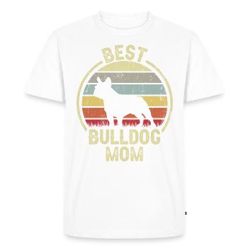 Mère de chien - Bulldog - T-shirt Premium bio Homme - blanc - Devant - Nico (187cm)