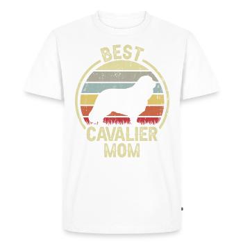 Maman chien - Cavalier - T-shirt Premium bio Homme - blanc - Devant - Nico (187cm)