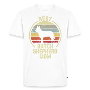 Dog Mom - Dutch Shepherd - Men's Premium Organic T-Shirt - white - Front - Nico (187cm)