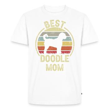 Maman chien - Doodle - T-shirt Premium bio Homme - blanc - Devant - Nico (187cm)